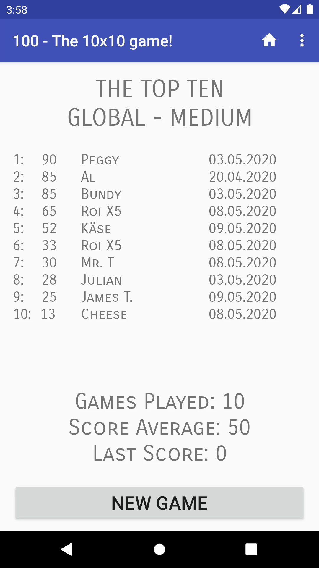 100 - The 10x10 Game! screenshot