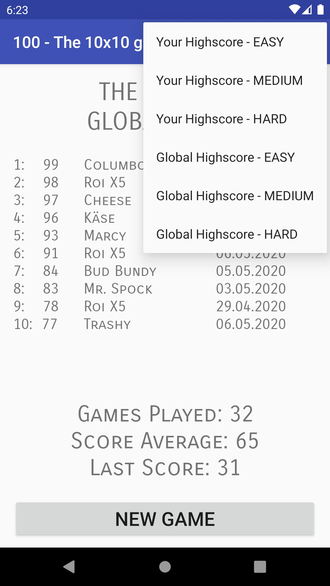 100 - The 10x10 Game! screenshot